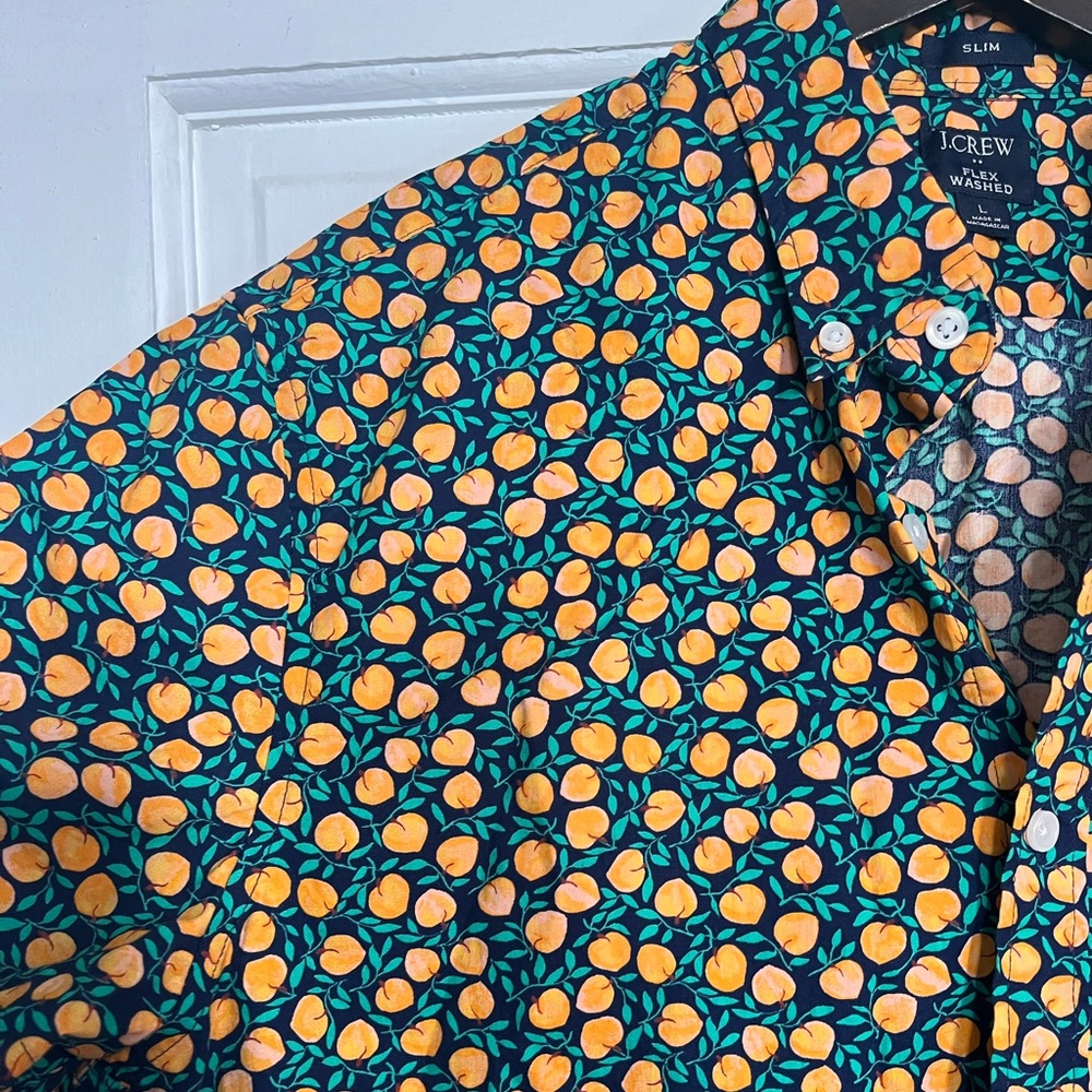 Jcrew Collared Button Up Tiny Peaches - image 3